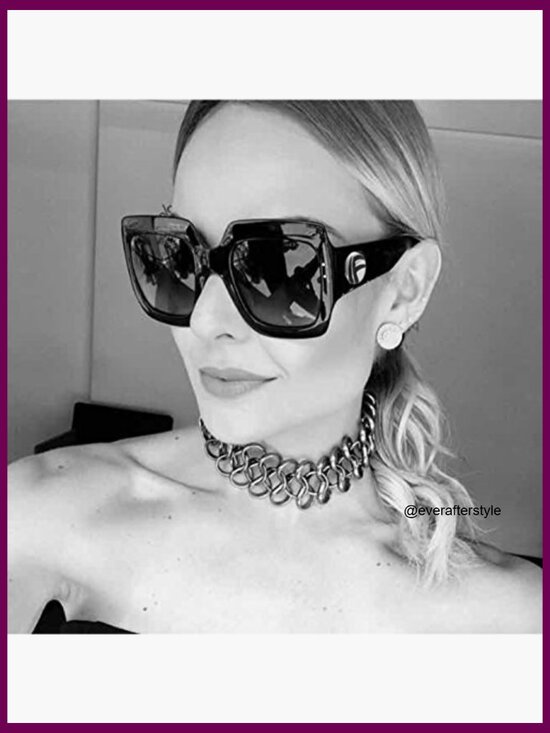Retro Square Sunglasses Oversized Gradient Lens UV Protection main image 6